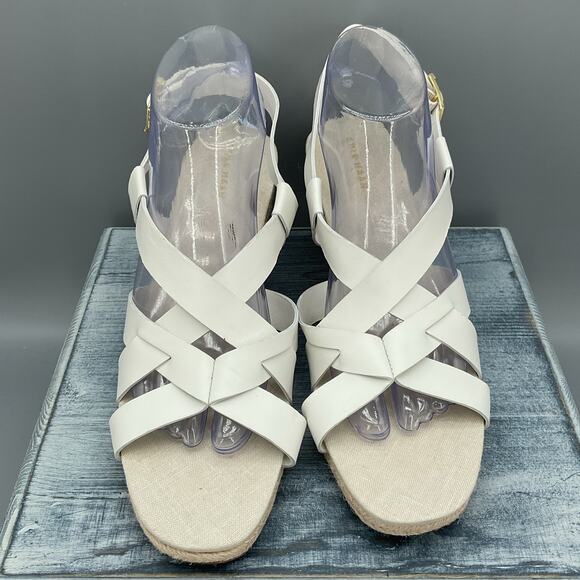 NEW Cole Haan Women’s Crystal Wedge Sandals White Size 9B - Picture 3 of 10